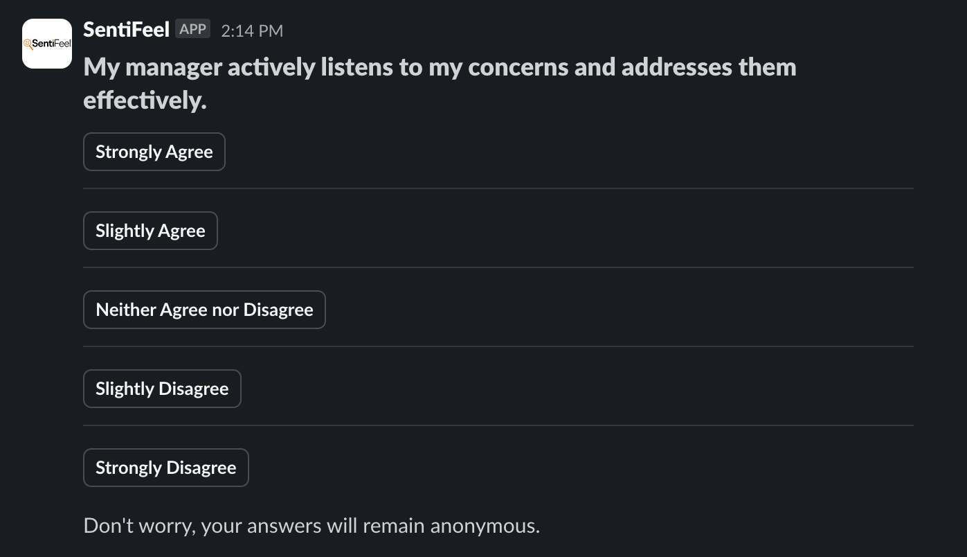 SentiFeel Slack Question